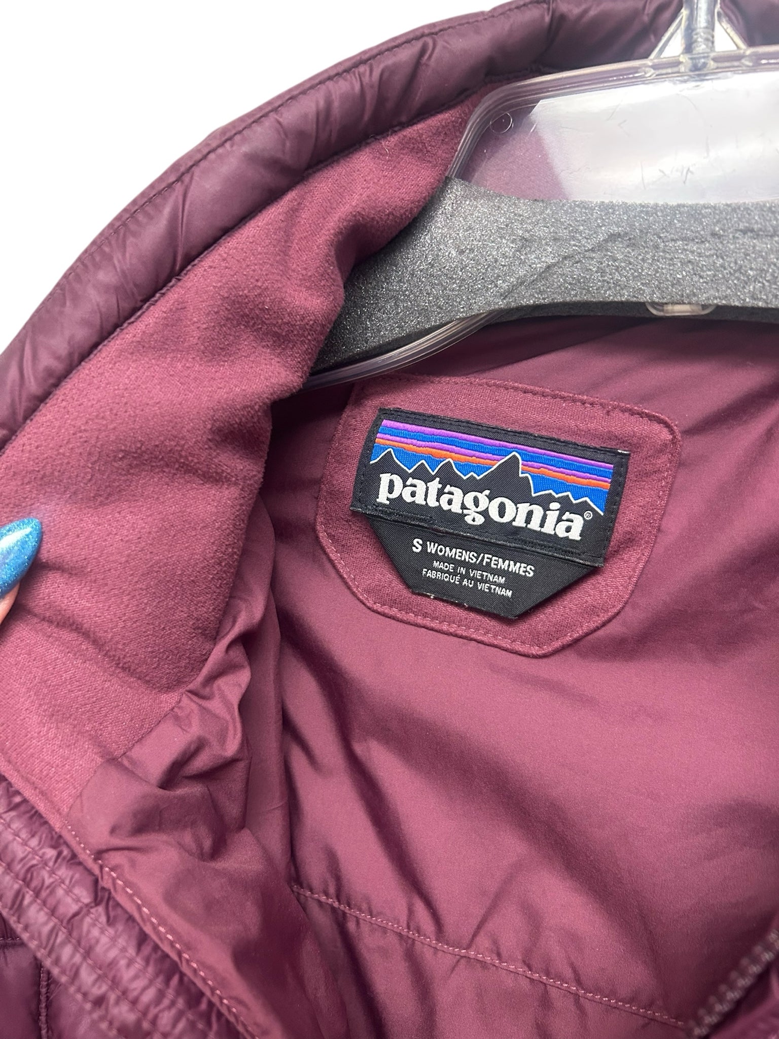 PATAGONIA RADALIE INSULATED PURPLE MID LENGTH PARKA SIZE SMALL