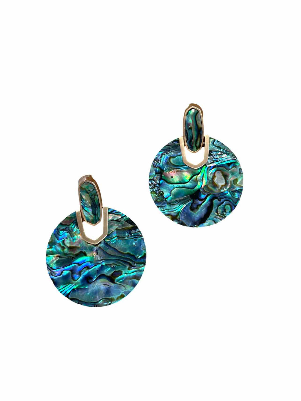 KENDRA SCOTT DIDI IRIDESCENT GOLD STATEMENT EARRINGS