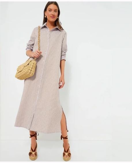 TUCKERNUCK POMANDER PLACE LILAC STRIPE SEERSUCKER GRIFFIN DRESS XXL