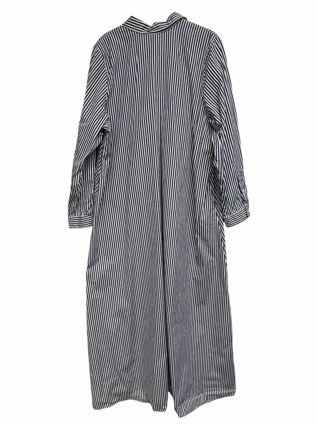 ELEANOR LEFTWICH STRIPE FRENCH COTTON MAXI SHIRT DRESS SIZE LARGE