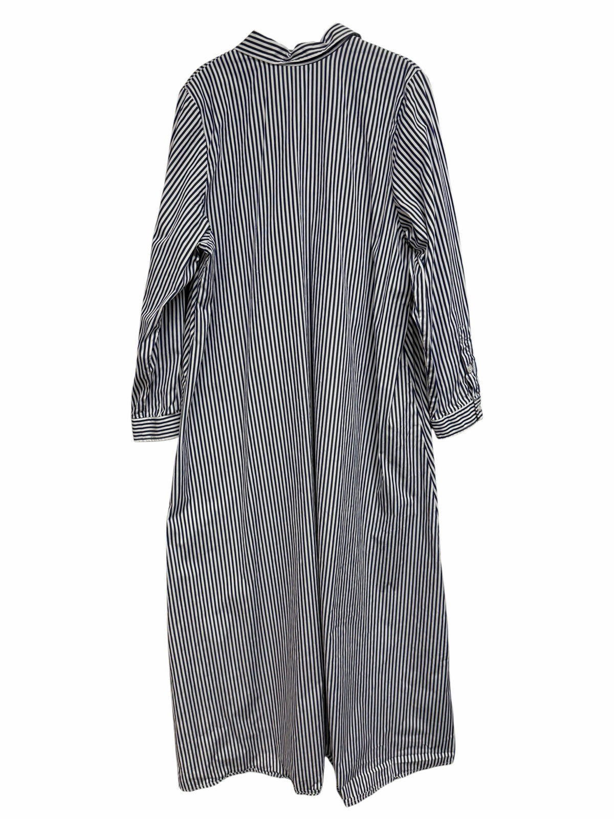ELEANOR LEFTWICH STRIPE FRENCH COTTON MAXI SHIRT DRESS SIZE LARGE
