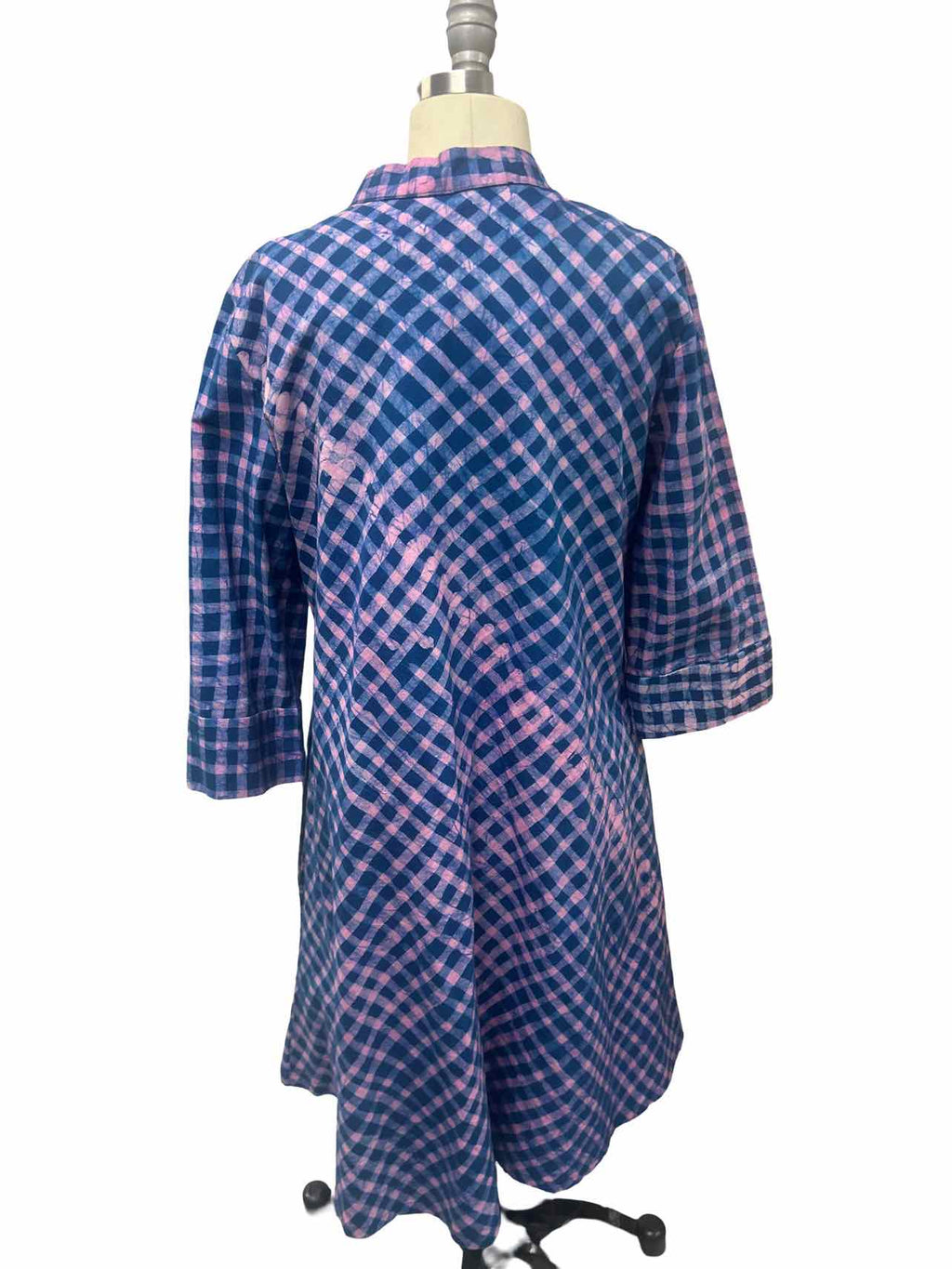 ZURI KENYA LATTICE PRINT SHIRT DRESS SIZE: S