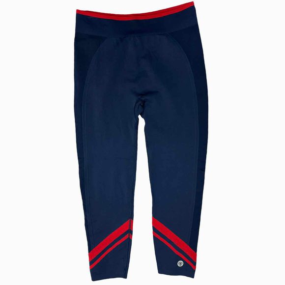 TORY BURCH SPORT SEAMLESS NAVY/RED LEGGING SIZE L