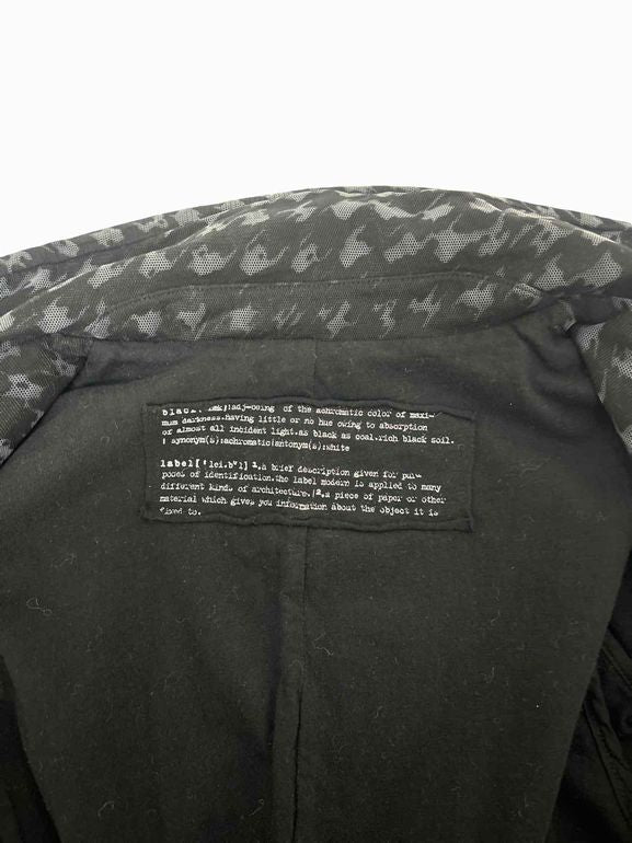 RUNDHOLZ  BLACK LABEL HOUNDSTOOTH TULLE BLAZER SIZE: S