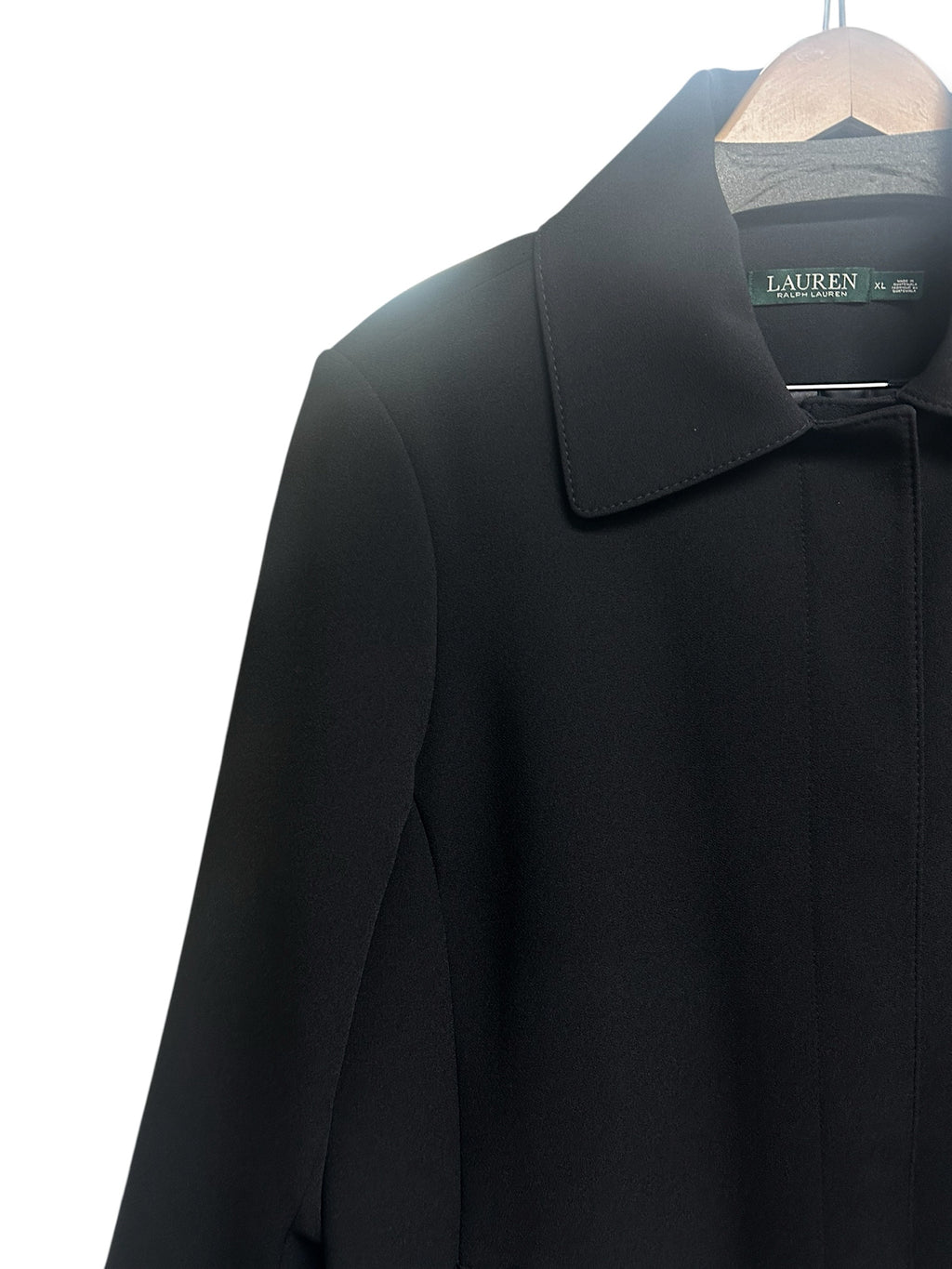 RALPH LAUREN SINGLE BREASTED CREPE TRENCH ALINE COAT SIZE XL