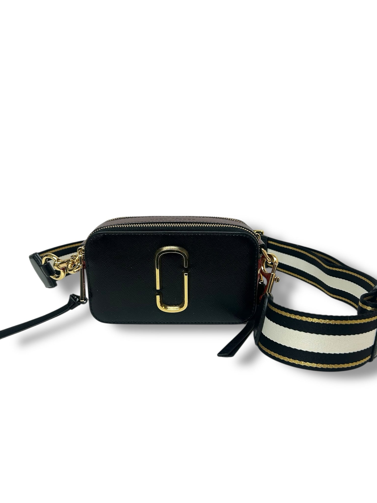 MARC JACOBS SNAPSHOT CAMERA BAG BLACK RED SMALL