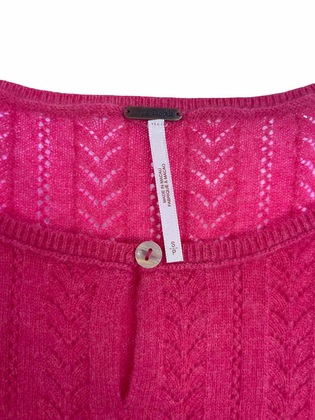 FREE PEOPLE HERA CASHMERE POINTELLE SWEATER SIZE: S