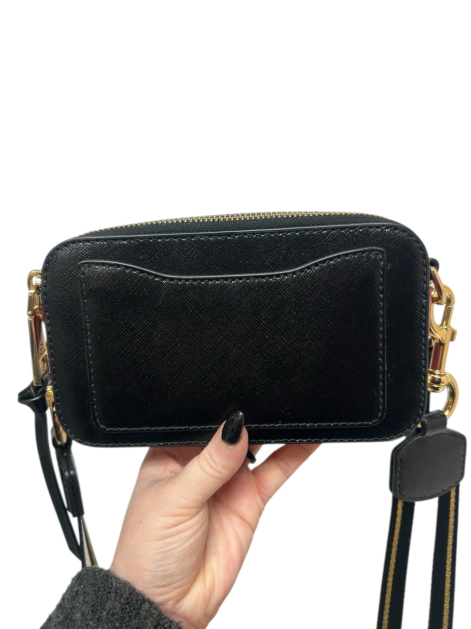 MARC JACOBS SNAPSHOT CAMERA BAG BLACK RED SMALL