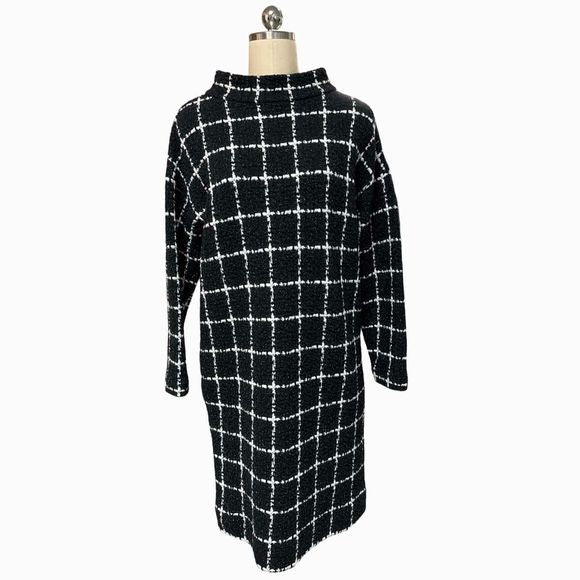 AKRIS NWOT! PUNTO 3D GRID KNIT BLACK/WHITE DRESS SIZE 8