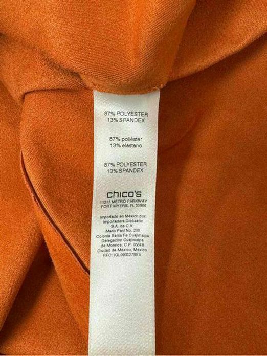 CHICOS NWT! FAUX SUEDE UTILITY ORANGE JACKET W/ SCARF SIZE XL