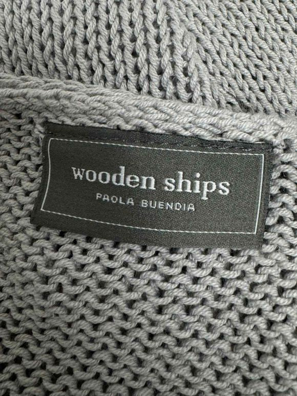 WOODEN SHIPS STAR PRINT GRAY KNIT SWEATER SIZE S