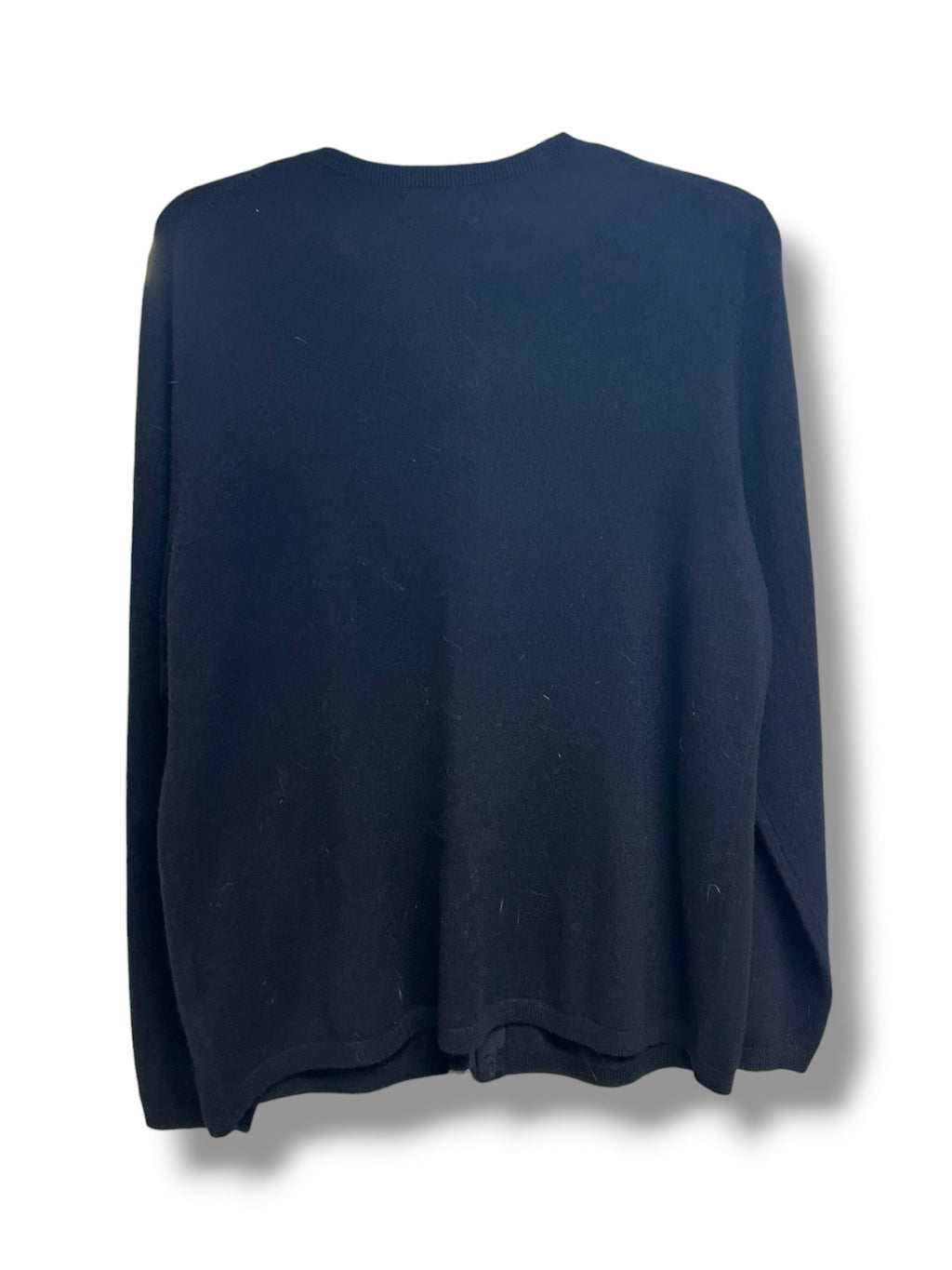 NWT WOMEN'S LANDS END BLACK 100% CASHMERE BUTTON UP CARDIGAN SIZE XL