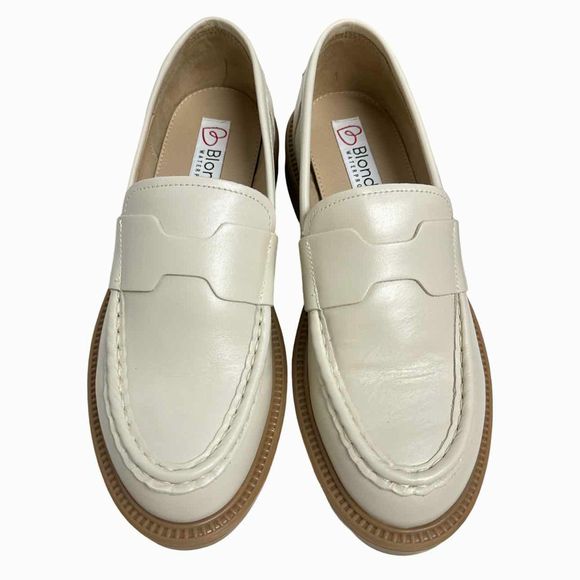 BLONDO NIB! WATERPROOF HELIA LEATHER BONE LOAFER SIZE 8