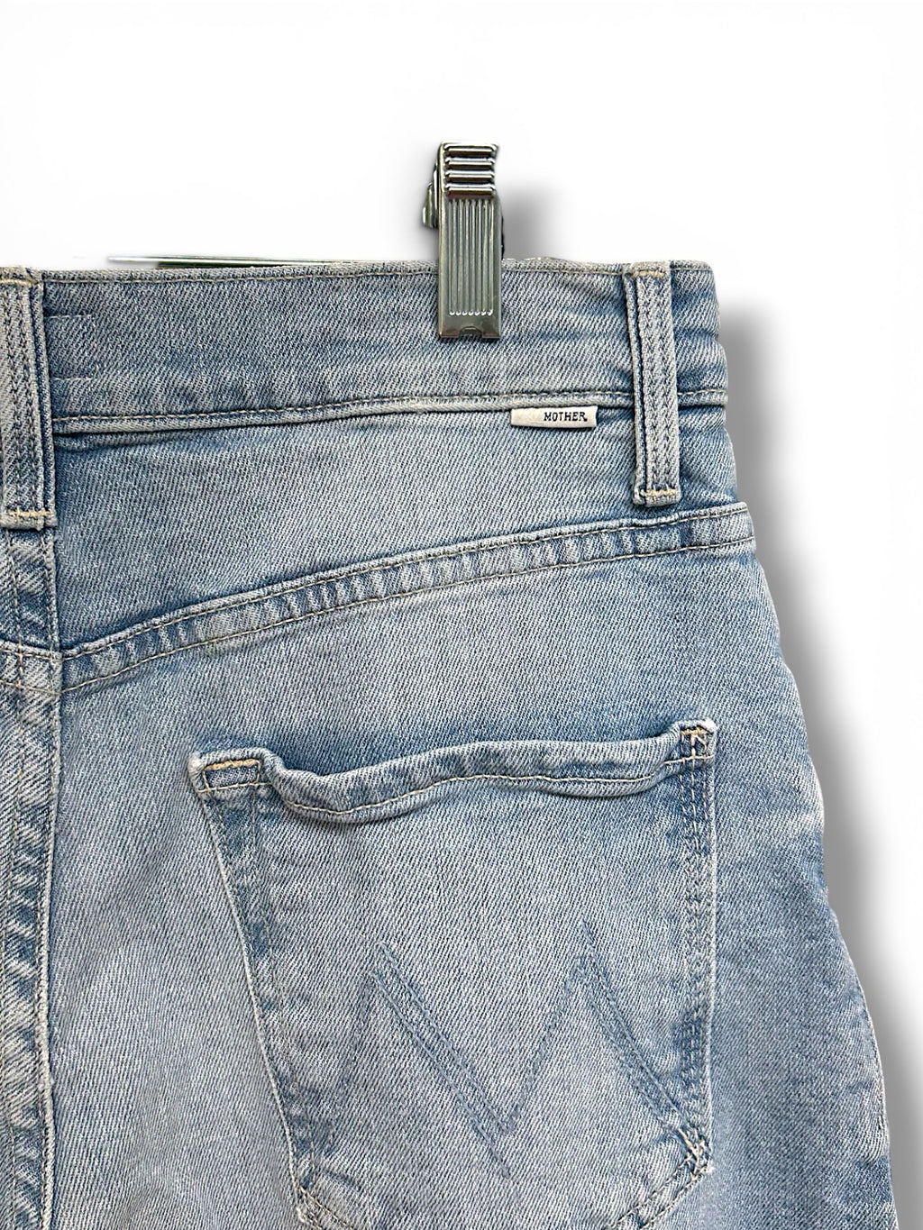 MOTHER HIGH WAISTED SPINNER ZIP HEEL NORWAY DUDE WASH JEANS SIZE 27