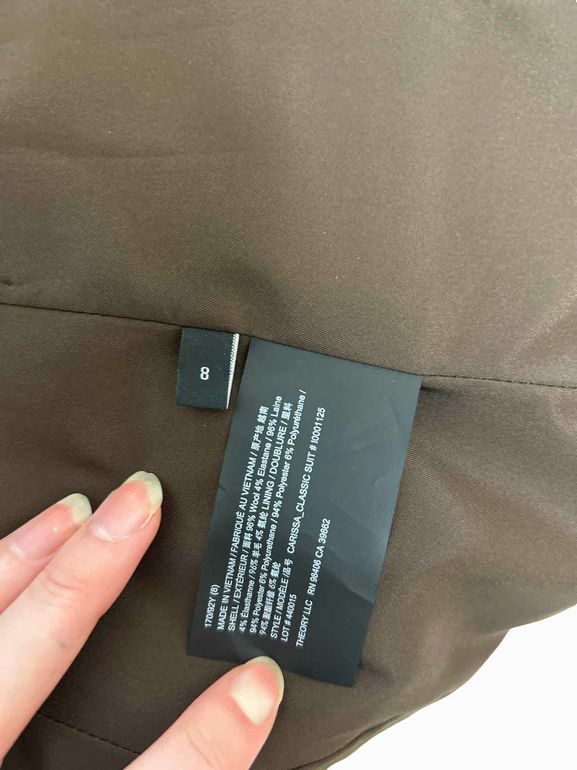 THEORY CARISSA CLASSIC WOOL BLEND BLAZER IN WALNUT SIZE: 8