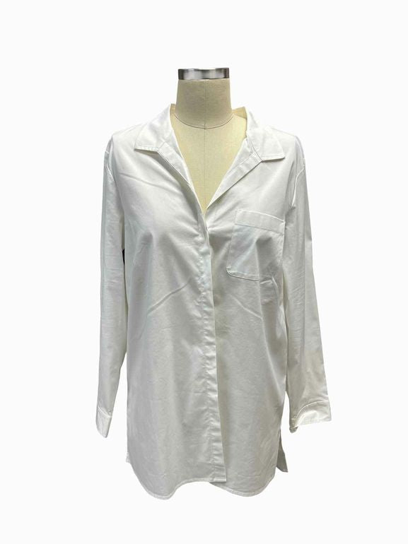 JJILL WHITE SHIRT COLLECTION BUTTON DOWN BLOUSE SIZE: M