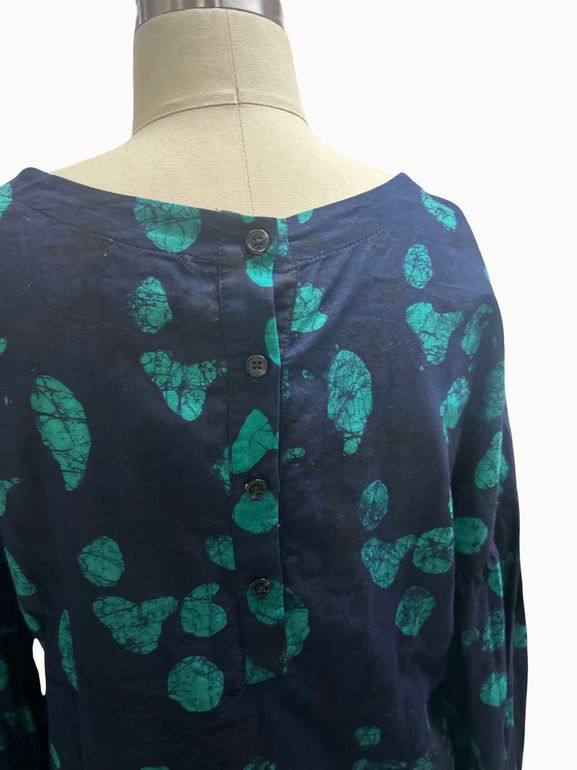 RACHEL COMEY COTTON BATIK DOT BLOUSE SIZE: 8