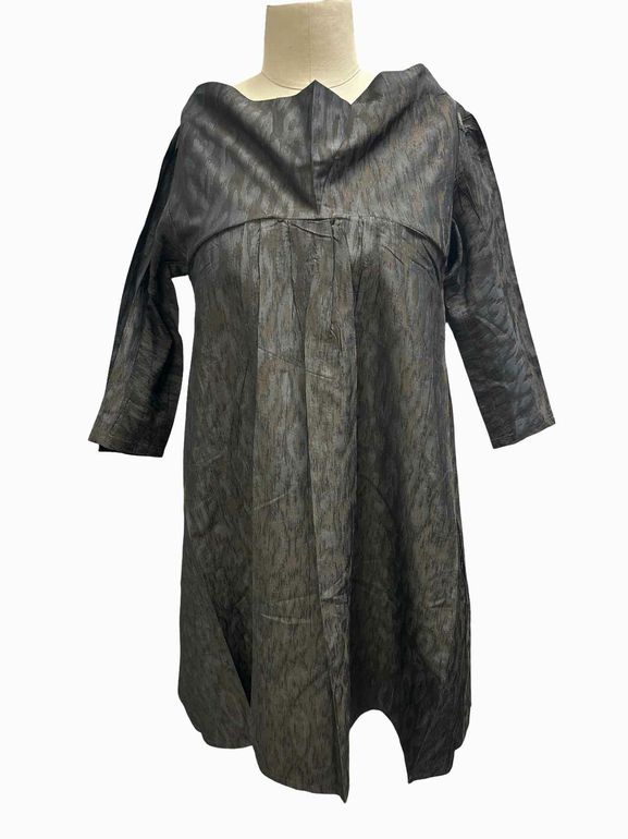 COTELAC  DRAPE NECK SATIN SHIFT DRESS SIZE:XS