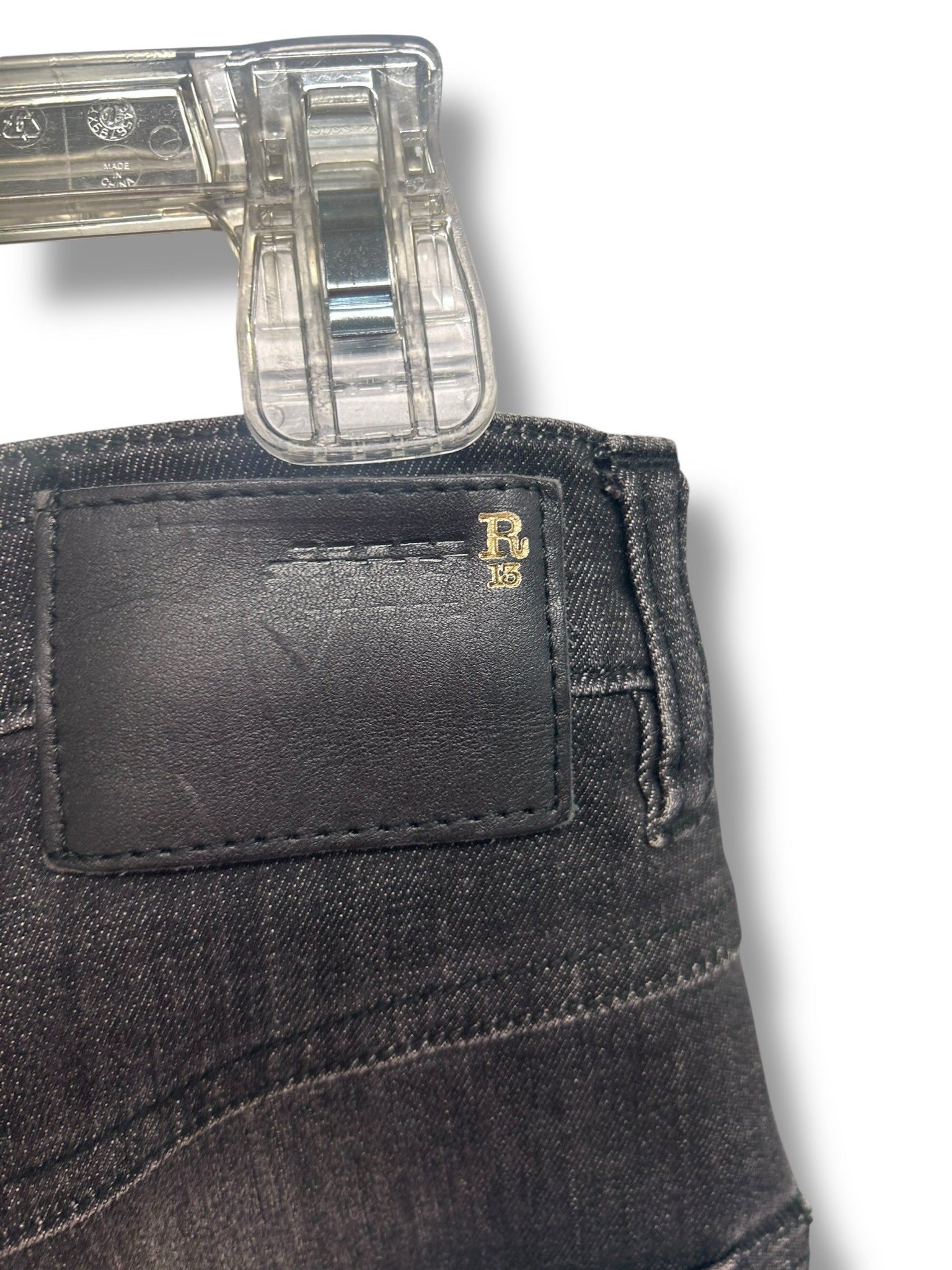 R13 CROSSOVER SKINNY LEG DENIM BLACK MARBLE JEANS SIZE 24 - WEARHOUSE  CONSIGNMENT