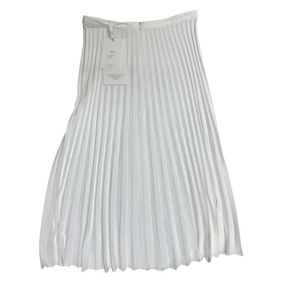 AGGI NWT! CHIFFON PLEATED ACCORDION IVORY MIDI SKIRT SIZE 38