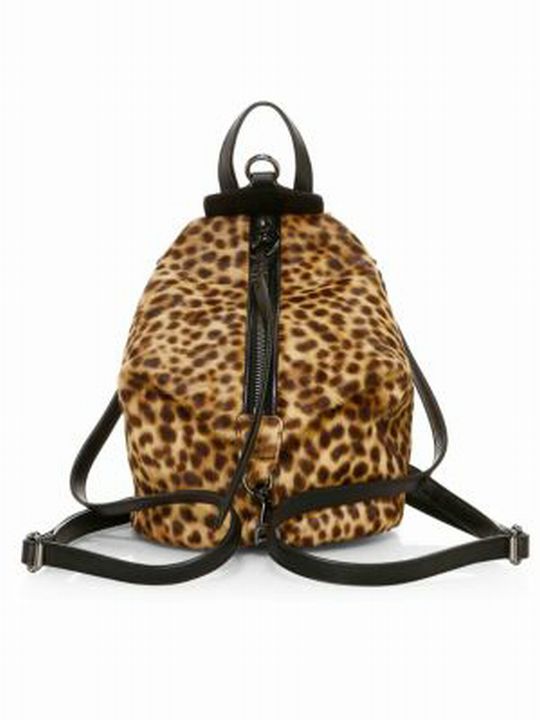 REBECCA MINKOFF NWT! CONVERTIBLE MINI JULIAN BACKPACK IN CALF HAIR LEOPARD