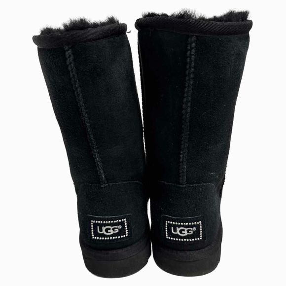 UGG CLASSIC SHORT BLING CRYSTAL BLACK BOOT SIZE 9