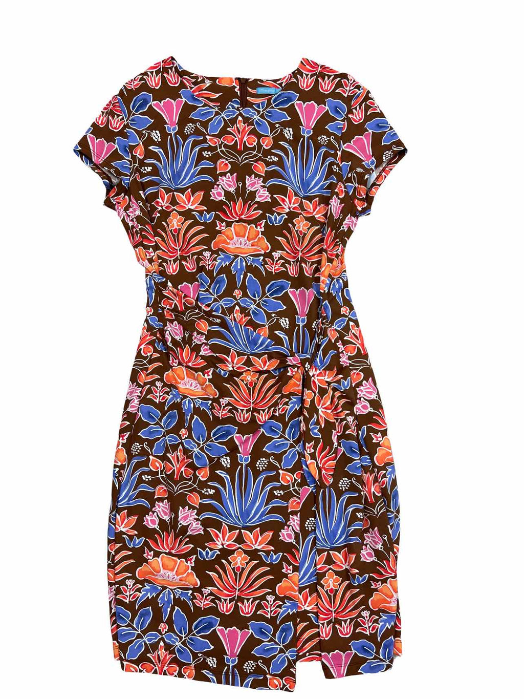 J MCLAUGHLIN NWT CAP SLEEVE HAVANA JERSEY FAUX WRAP DRESS SIZE: L