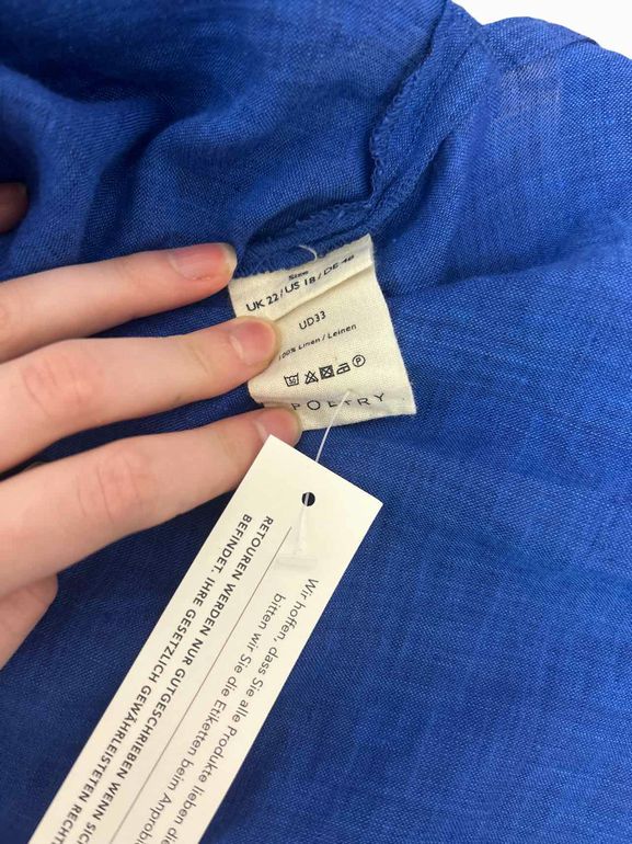 POETRY BUTTON THROUGH LINEN MAXI DRESS SIZE: 2X