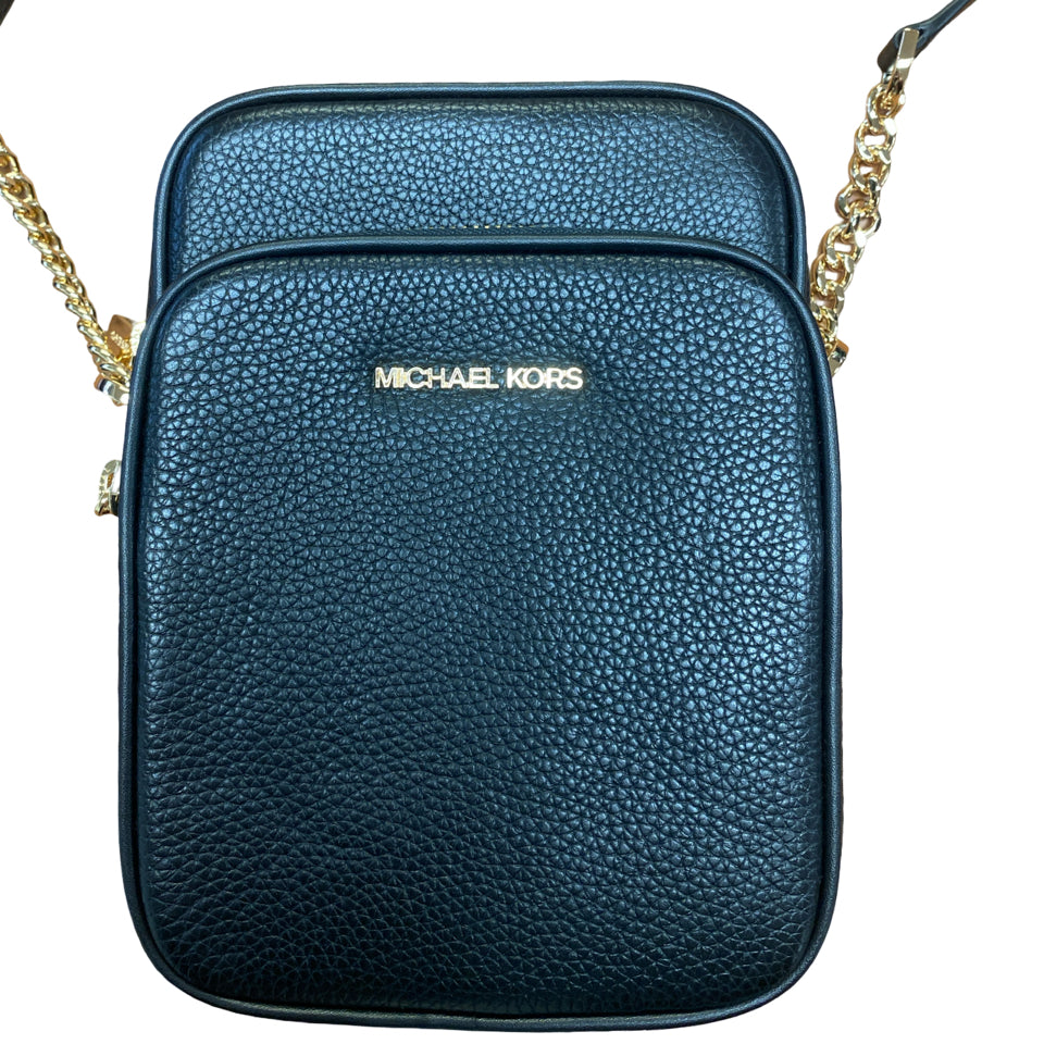 MICHAEL KORS JET SET TRAVEL MEDIUM PEBBLED LEATHER CROSSBODY BAG
