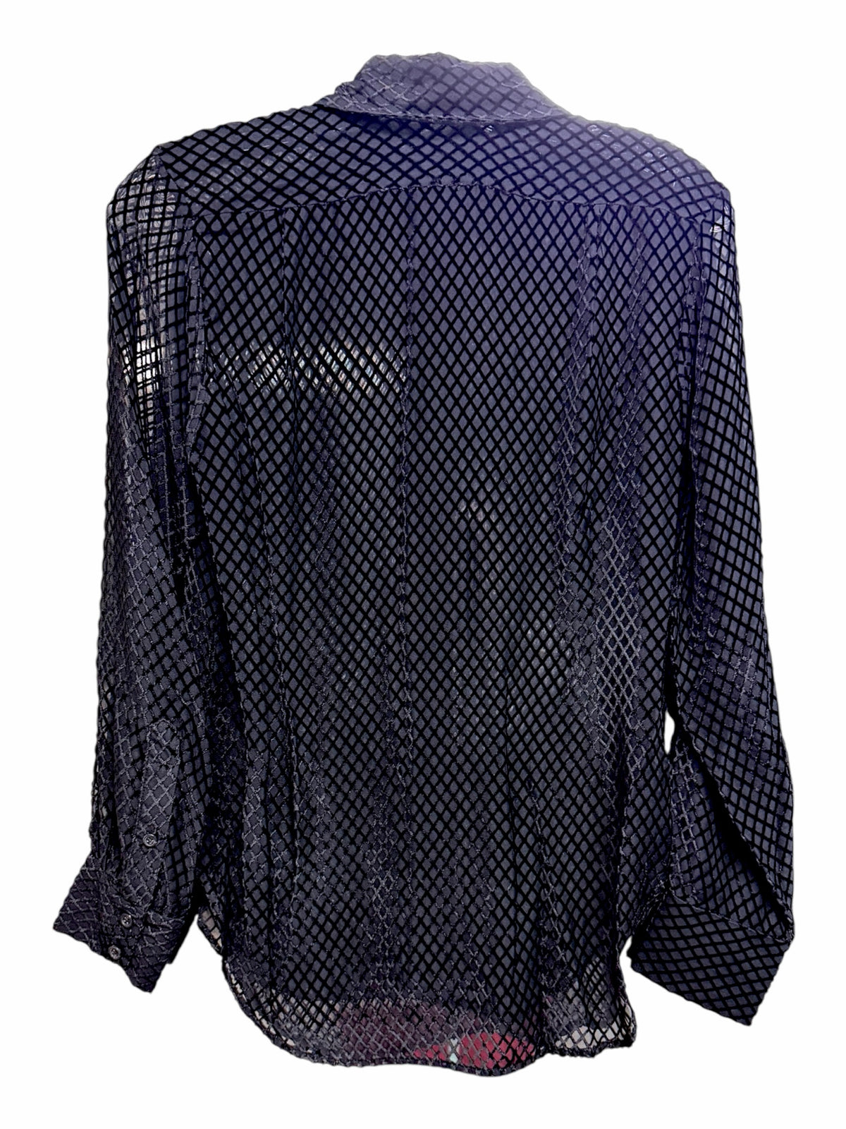 RAG & BONE LILA BURNOUT BLACK VELVET BUTTON DOWN SILK BLEND BLOUSE SIZE XXSMALL