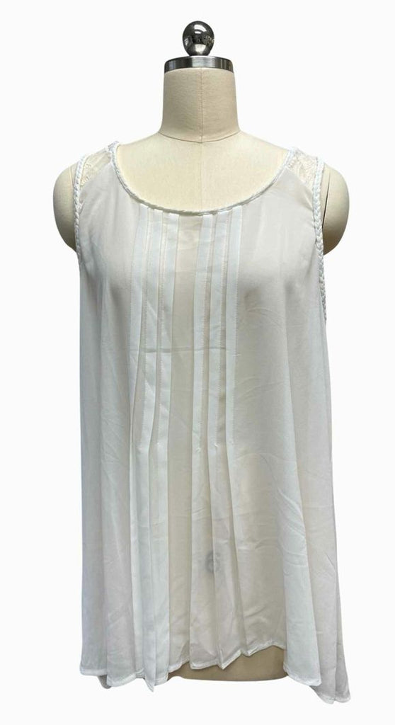 TORRID NEW! WHITE LACEY SHEER SLVLS WHITE TOP SIZE L