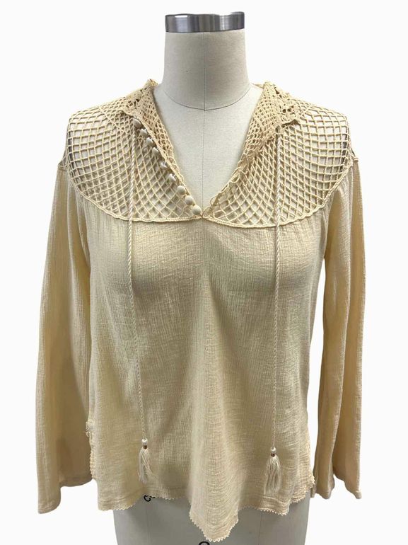 FREE PEOPLE ON THE ISLAND CROCHET BLOUSE SIZE: XS