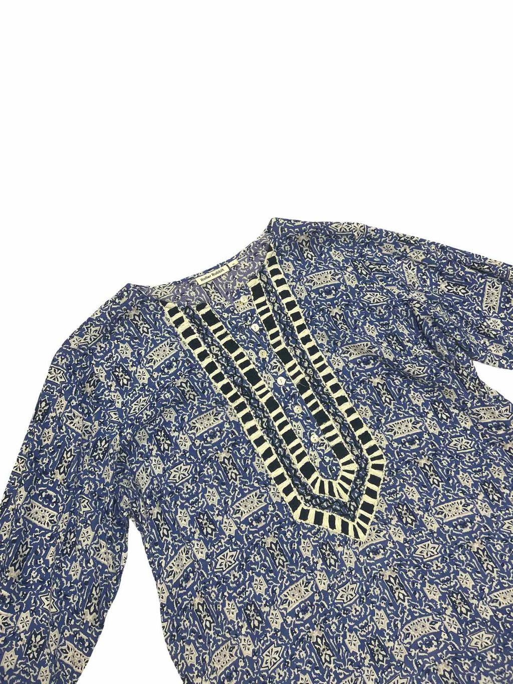 ROLLER RABBIT PRINT EMBRIDERY POM POM KAFTAN DRESS SIZE: XL