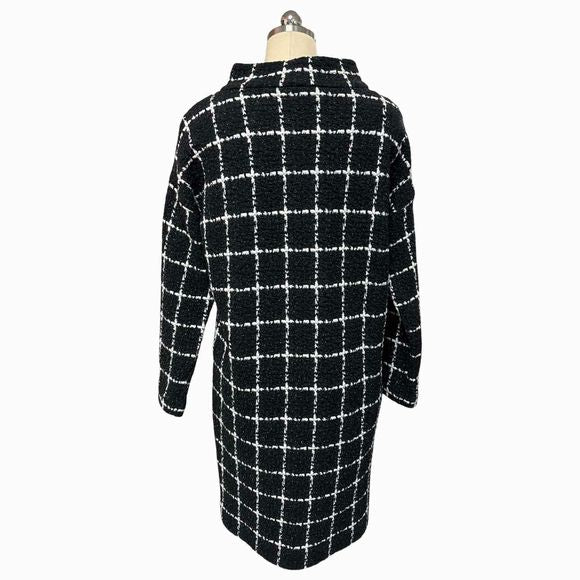 AKRIS NWOT! PUNTO 3D GRID KNIT BLACK/WHITE DRESS SIZE 8