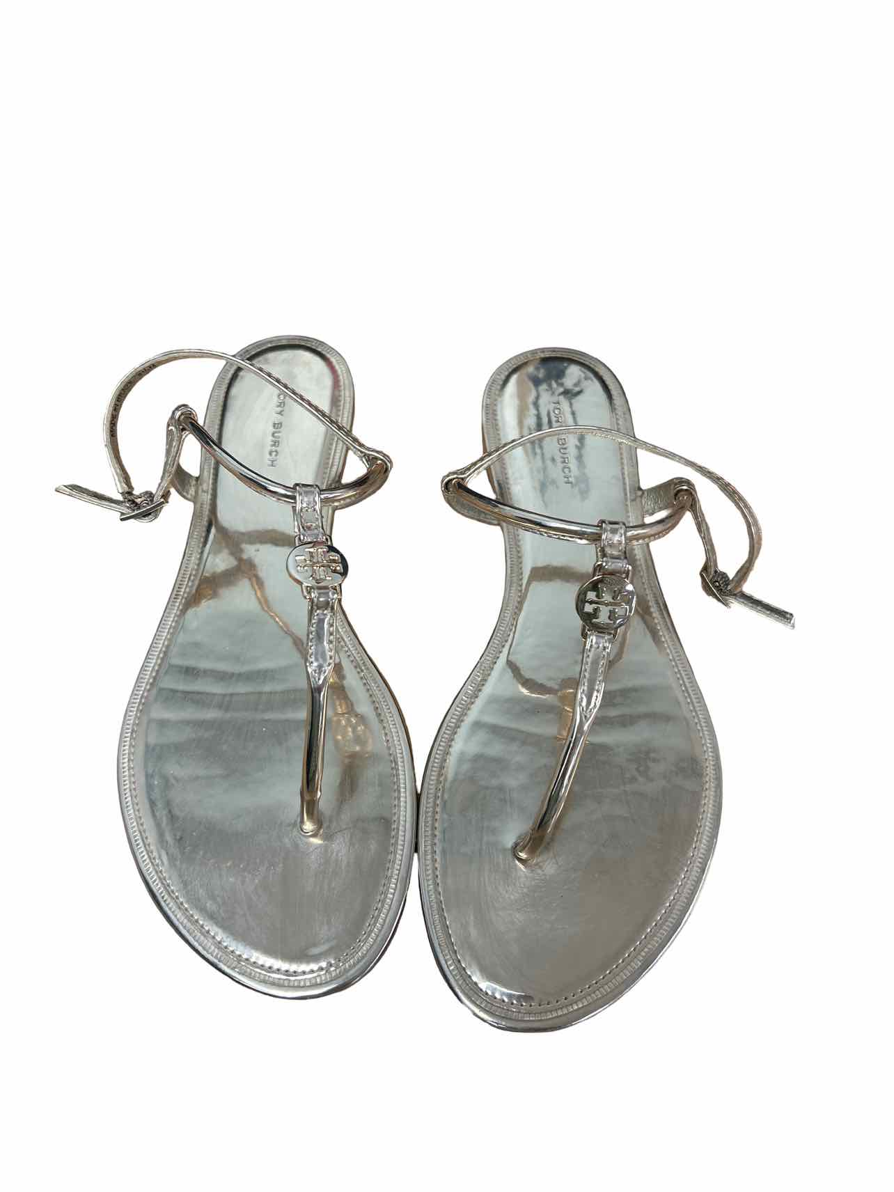 TORY BURCH PATENT T STRAP SANDAL SIZE: 8.5