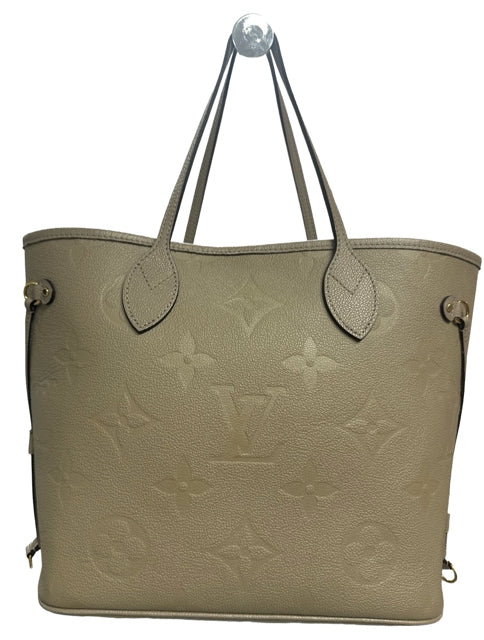 LOUIS VUITTON NEVERFULL MM TURTLEDOVE MONOGRAM EMPREINTE LEATHER WITH POUCH