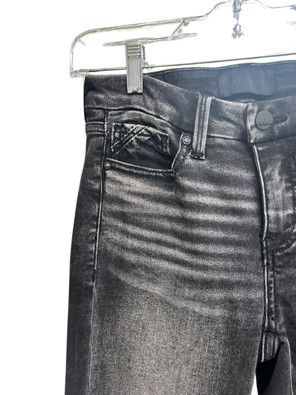 BUCKLE BLACK FIT 53 STRETCH FLARE BLACK WASH JEANS SIZE 24 X 32