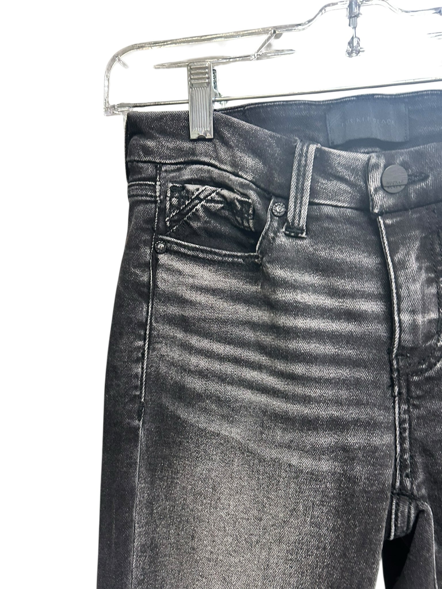 BUCKLE BLACK FIT 53 STRETCH FLARE BLACK WASH JEANS SIZE 24 X 32