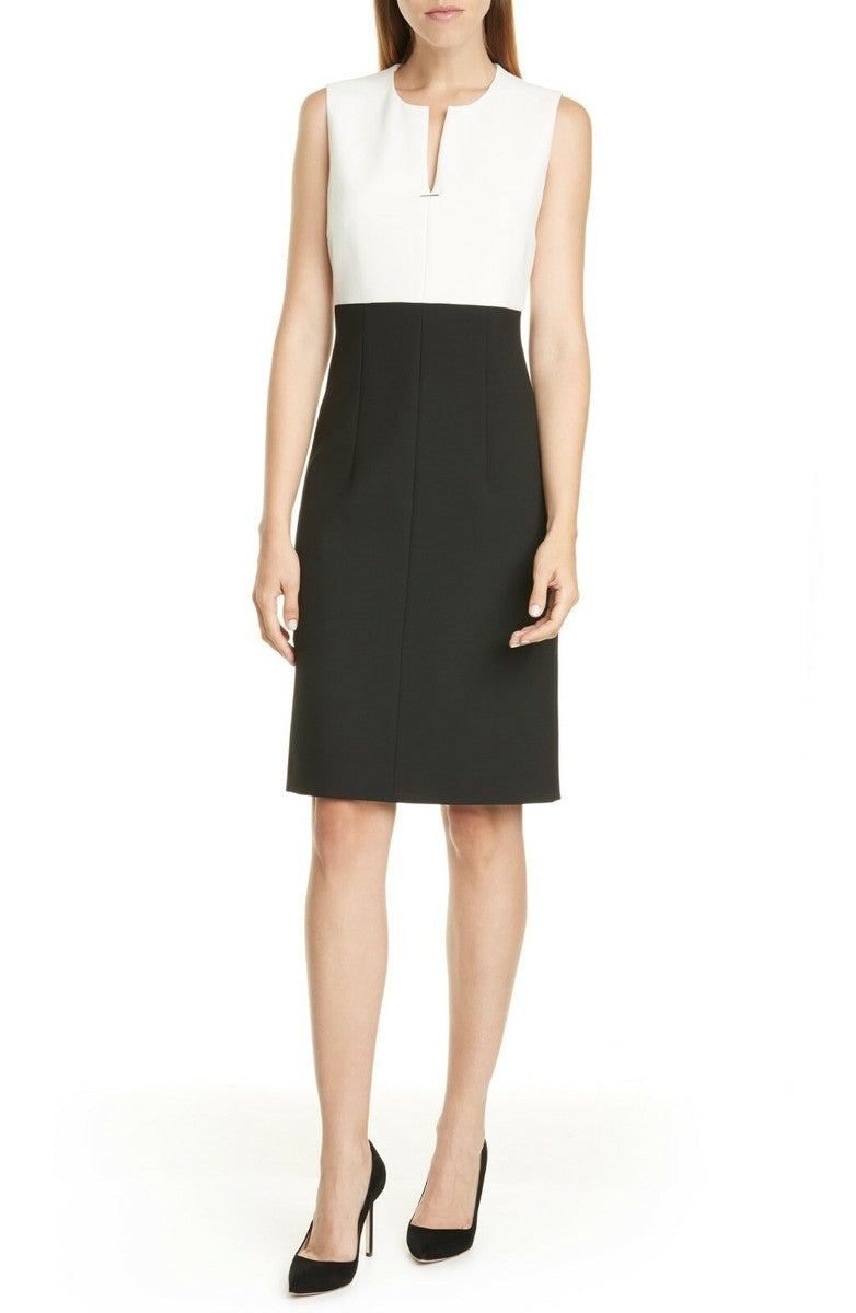 HUGO BOSS DEADALUS COLOR BLOCK SHEATH TANK DRESS SIZE 8