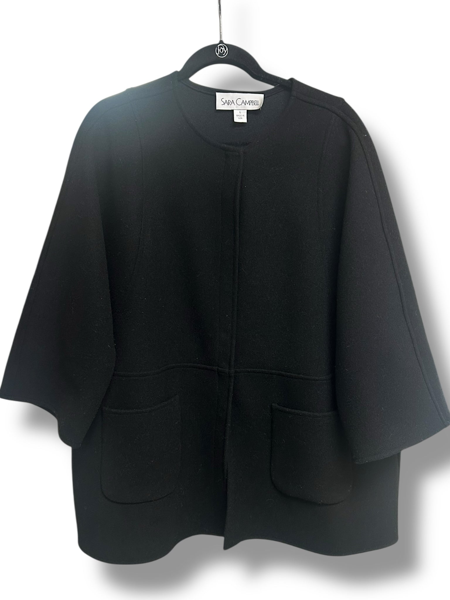 SARA CAMPBELL BOXY SNAP WOOL LIKE  SNAP CROPPED JACKET SIZE XL