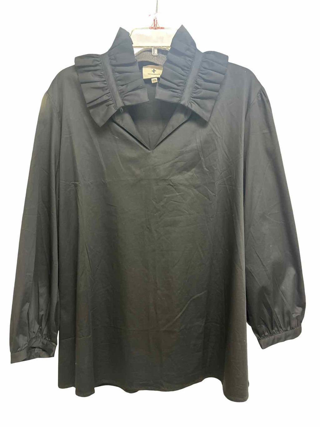 TUCKERNUCK RUFFLE NECK BOUVIER BLOUSE SIZE: XXXL