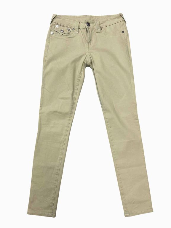 TRUE RELIGION NWT LOW RISE SOLID SKINNY FLAP PANT SIZE: 25