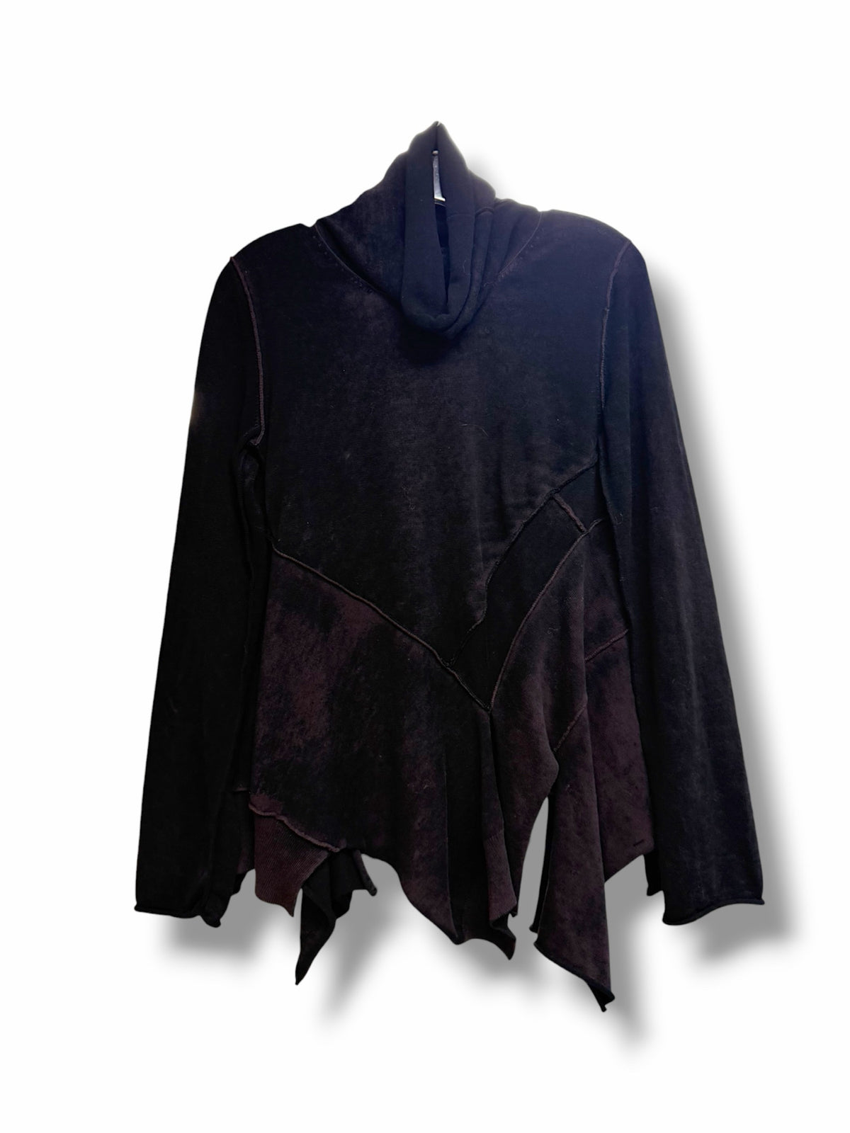 GARMENTORY RUNDHOLZ BLACK LABEL ASYMMETRICAL DRAPED COWL NECK TOP SIZE XS