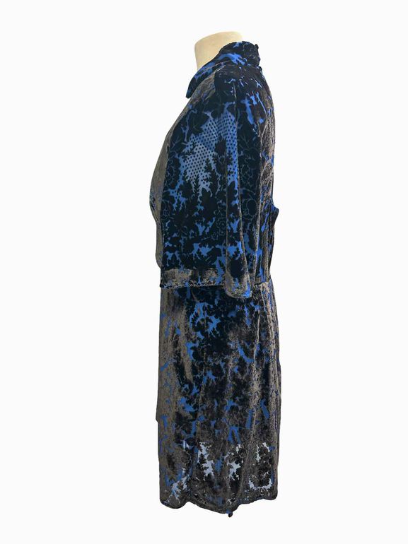 ANTHROPOLOGIE VELVET BURNOUT KIMONO MINI DRESS SIZE: 14
