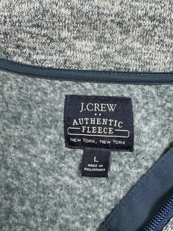 JCREW AUTHENTIC 1/4  ZIP LIGHT BLUE FLEECE SIZE L