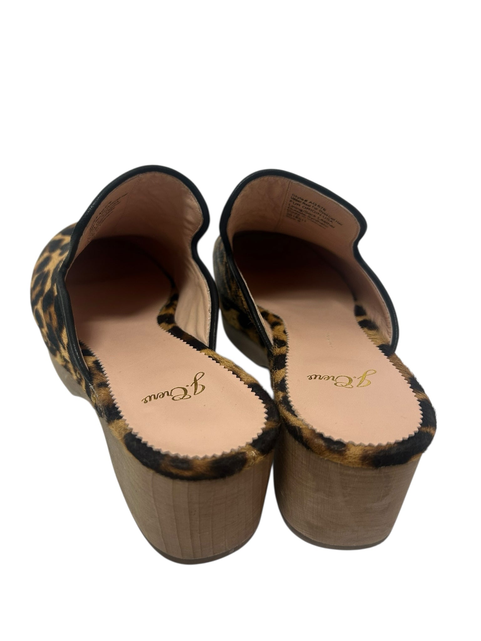 JCREW ANIMAL PRINT CALF HAIR SLIP ON CLOG SIZE 9