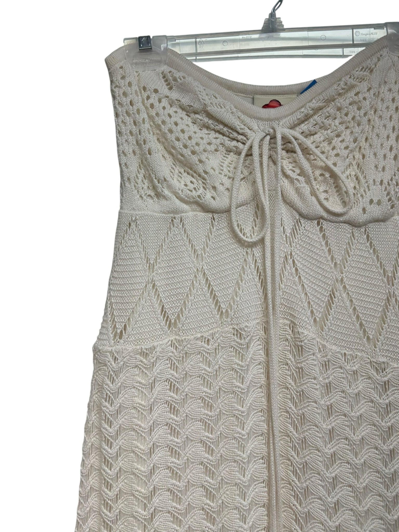 ANTHROPOLOGIE FARM RIO CREAM CROCHET STRAPLESS MAXI DRESS SIZE SMALL