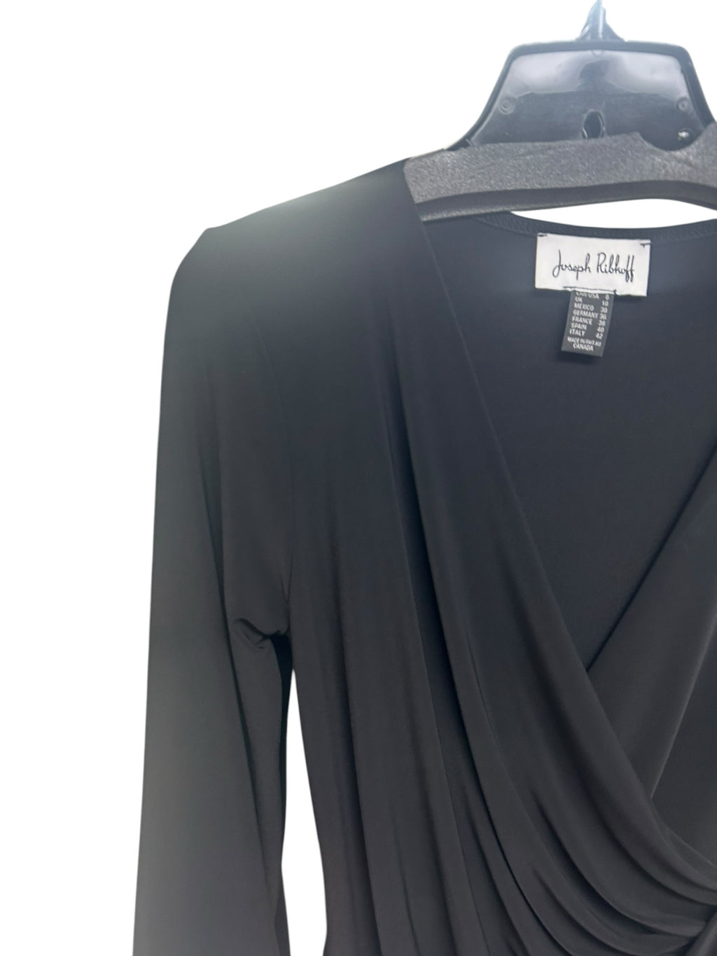 JOSEPH RIBKOFF184078 FAUX WRAP CRYSTAL EMBELLISHED TUNIC TOP SIZE 8