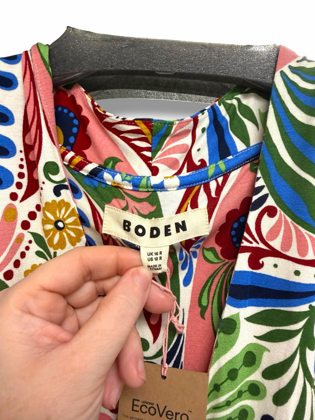 NWT BODEN NELL KIMONO MIDI JERSEY DRESS IN ENCHANTED PAISLEY US SIZE 12