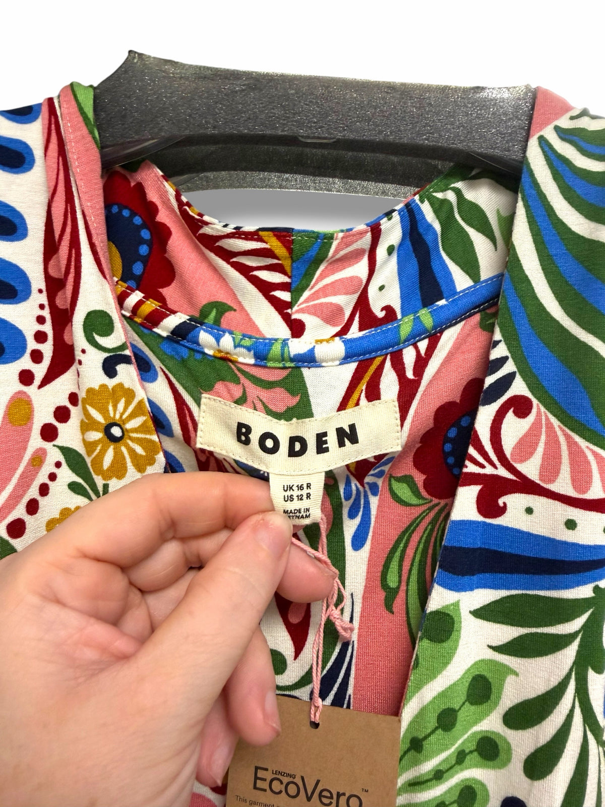 NWT BODEN NELL KIMONO MIDI JERSEY DRESS IN ENCHANTED PAISLEY US SIZE 12